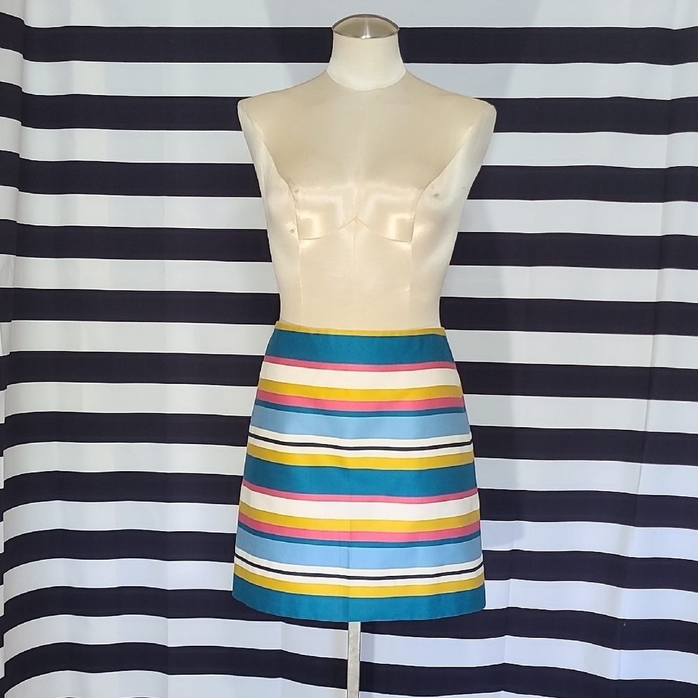 Loft Blue And Gold A-Line Mini Skirt Resort Wear